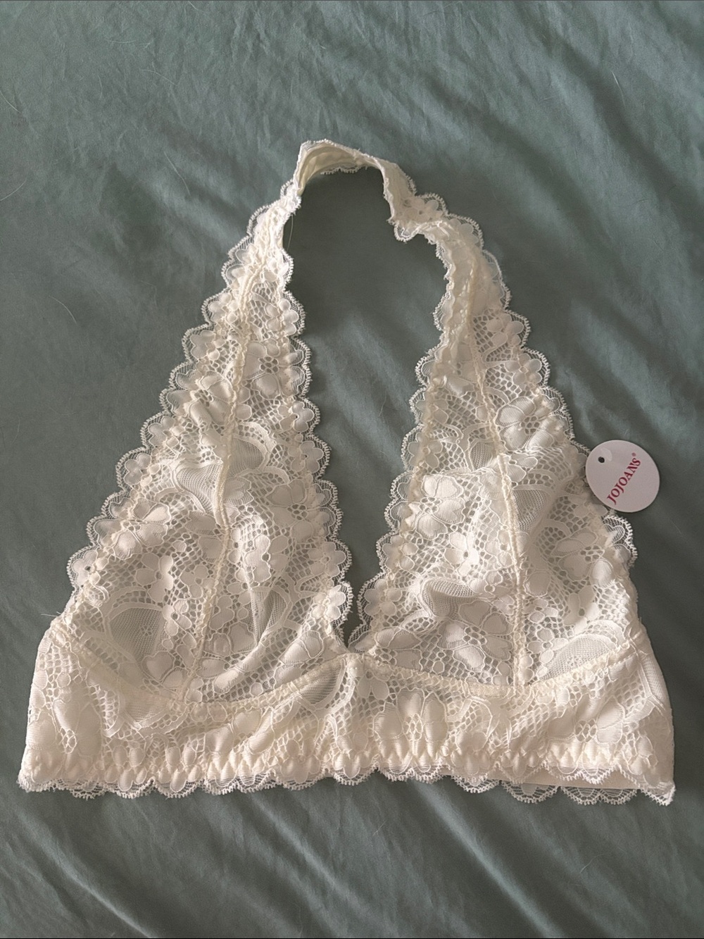 Lace Halter Bralette in Ivory